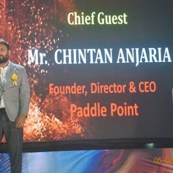 Chintan Anjaria, Founder and CEO of Paddle Point, as chief guest at a 2019 event